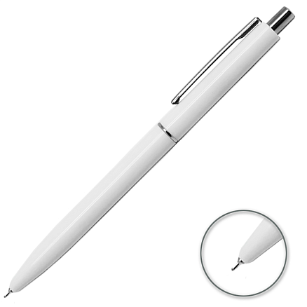 Ручка шариковая, пластиковая, белая/серебристая, Best Point