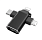 Переходник (адаптер) OTG 4 в 1 (micro USB, Lightning, Type C, USB A, speed up to 5 gigabit_ЧЕРНЫЙ