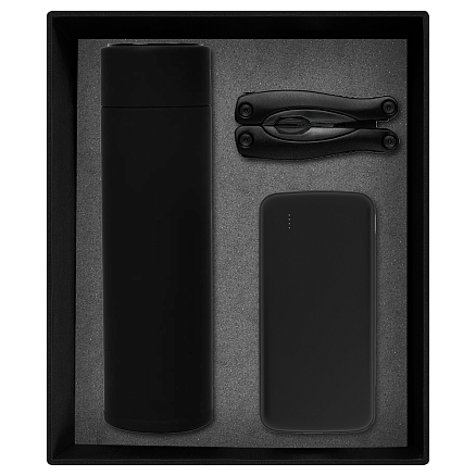 Набор подарочный Solution Prestige Trio (внешний аккумулятор, мультитул, термос), черный