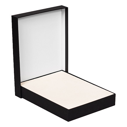 Коробка подарочная, размер 24*17,5*3 см, Solution Superior Linen, черная, бежевый ложемент под индивидуальную вырубку