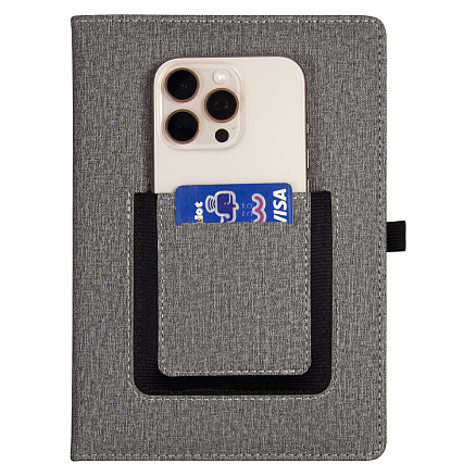 Ежедневник  Smart Wallet Cambric  A5, серый, недатированный, в твердой обложке с поролоном