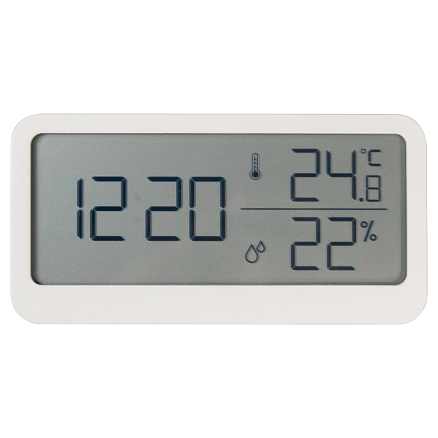 Часы настольные Chronos с термометром и гигрометром, с ж/к дисплеем, белые