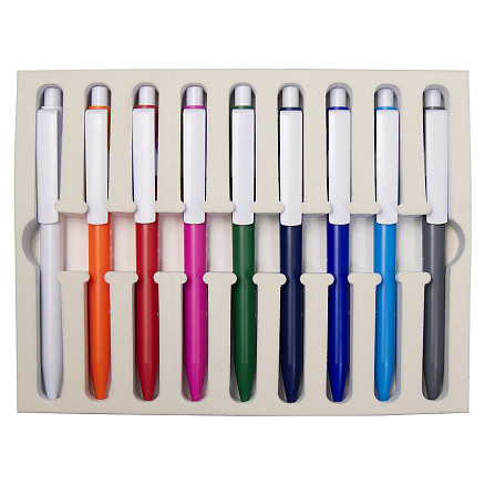 Набор шариковых ручек Print Sample №6 Ravena Color (9 штук) в футляре