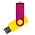 Флеш накопитель USB 2.0 Twister Сolor Mix 16GB, пластик Софт Тач/металл, желтый/розовый_желтый 3