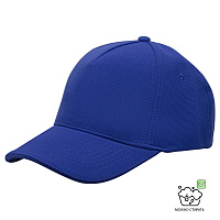 Кепка 5-панельная Ottoman 300, полиэстр, c синим сендвичем, синяя