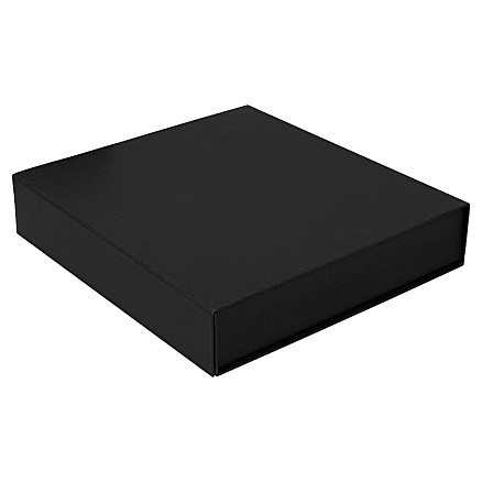 Подарочная коробка, размер 29,5x40,5x8 см, Solution Prestige с магнитным клапаном, черная,  с черным ложементом под вырубку 