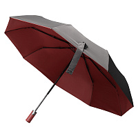 Зонт складной автоматический Forest Dolphin Bicolour диаметр 117 см, серо-бордовый