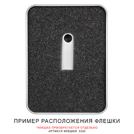 Футляр Ring для флеш накопителя металлический, размер 11,5*8,5 см, серебристый