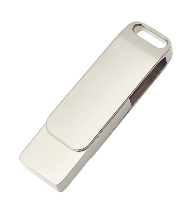 Флеш накопитель Bergamo, USB 2.0 16GB, металл, серебро