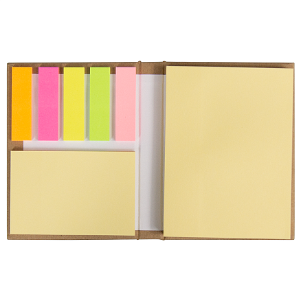 Набор цветных бумажных стикеров Stick and Smile  в твердом переплете, 100 листов в блоке,  размер 8*10,5*1,5 см, кравт