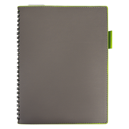 Ежедневник Flexy Verde Sivilia B5 на пружине, серо-салатовый, недатированный, в гибкой обложке