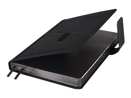 Ежедневник Smart New York Cambric А5, черный, недатированный, в твердой обложке