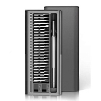 Отвертка с набором из 24 насадок Tools Workhard, темно-серая, в пластиковом футляре