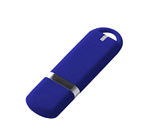 Флеш накопитель USB 2.0 Memo, пластик Софт Тач, синий/синий