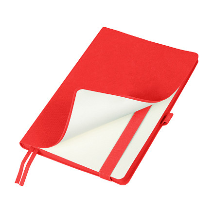Ежедневник Flexy Line Linen А5, красный/красный, недатированный, в гибкой обложке, с резинкой и петлей для ручки