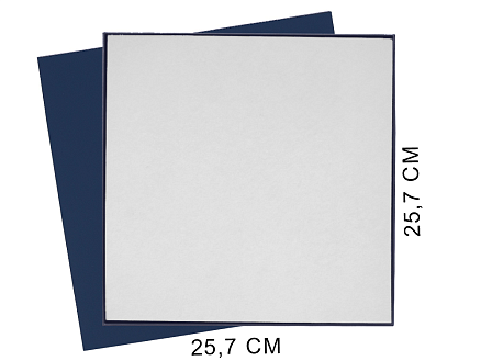 Коробка подарочная Solution Superior Alfa Fabrique под индивидуальную вырубку, темно-синяя, 25,7x25,7x2,8 см бежевый ложемент