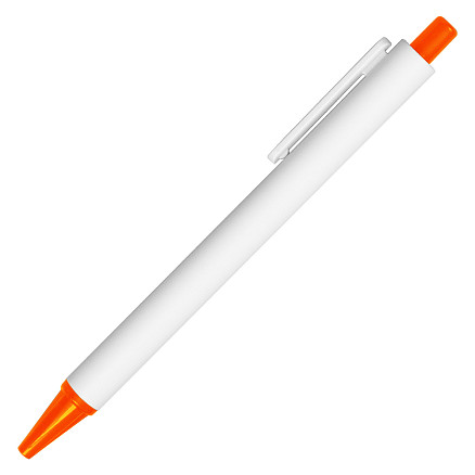 Ручка шариковая Sumatra, пластиковая, белая/оранжевая