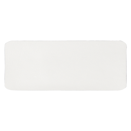 Шеврон Rectangle Cowhide размер 50*20 мм, белый, со скругленными углами