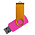 Флеш накопитель USB 2.0 Twister Сolor Mix 16GB, пластик Софт Тач/металл, розовый/золотистый_розовый 1