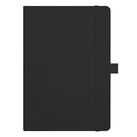 Блокнот Forest  Alfa Polo Recycled Paper А5, недатированный, в твердой обложке,  с резинкой и петлей для ручки, черный