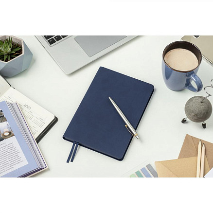 Ежедневник Flexy Soft Touch Latte А5, темно-синий, недатированный, в гибкой обложке