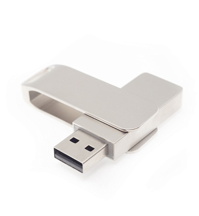 Флеш накопитель Bergamo, USB 2.0 16GB, металл, серебро