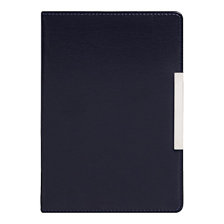 Ежедневник City Moderna Pristine А5, синий с серебристый, недатированный, в твердой обложке с поролоном