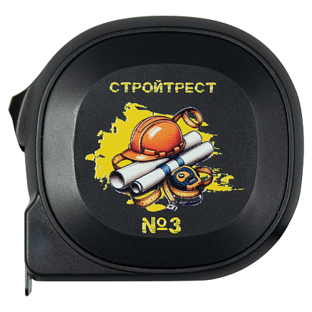 Рулетка Tools  Carpenter Print Sample  Стройтрест  3 метра, пластиковая, с ремешком, черная