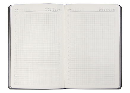 Ежедневник блок в клетку Flexy Soft Touch Latte А5, черный, недатированный, в гибкой обложке