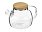 Стеклянный заварочный чайник Sencha с бамбуковой крышкой_ПРОЗРАЧНЫЙ, КОРИЧНЕВАЯ КРЫШКА