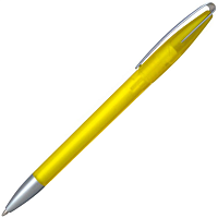Ручка шариковая, автоматическая, пластиковая, прозрачная, металлическая, желтая/серебристая, Cobra Ic MMs