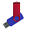 Флеш накопитель USB 2.0 Twister Сolor Mix 16GB, пластик Софт Тач/металл, синий/красный_СИНИЙ 4