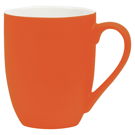 Кружка фарфоровая Casa Grande Сlassic Soft софт тач, оранжевая,  350 мл