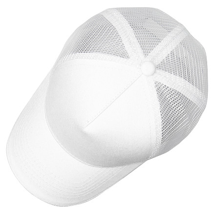 Кепка 5-панельная  Shefild  250 с сеткой, c белым сендвичем, белая