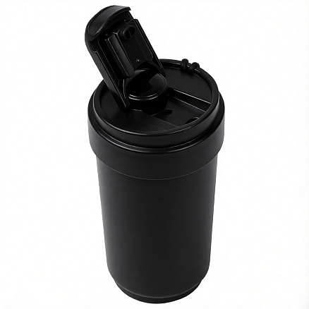 Термокружка Osaka с датчиком температуры, вакуумная, стальная, 410 мл, матовая, черная