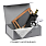 Подарочная коробка, размер 39*26,3*11 см, Solution Prestige Big Case Linen с магнитным клапаном и ручкой , серебристая_СЕРЕБРИСТАЯ, БУМАГА ПОД ЛЁН