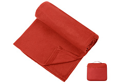 Плед для путешествий Flight в чехле с ручкой и карманом, красный