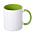 Кружка СТАНДАРТ цветная внутри+ручка, 330 мл, светло-зеленая для сублимации_белый