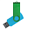 Флеш накопитель USB 2.0 Twister Сolor Mix 16GB, пластик Софт Тач/металл, голубой/зеленый_ГОЛУБОЙ 12