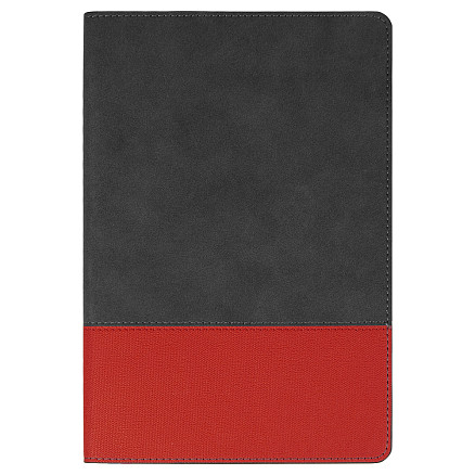 Ежедневник Flexy Treviso Nuba Sand Color А5, серый/красный, недатированный, в гибкой обложке