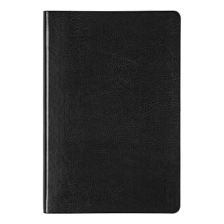 Ежедневник Flexy Buffalo Print Sample Цветы А5, черный с серебристым срезом, недатированный, в гибкой обложке