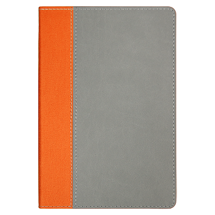 Ежедневник Flexy Viva Latte Sand Color A5, серый с оранжевым, недатированный, в гибкой обложке