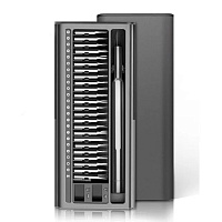 Отвертка с набором из 24 насадок Tools Workhard, темно-серая, в пластиковом футляре