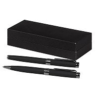 Набор ручек Diplomat Solution, черный (ручка шариковая, роллер) в подарочной коробке Сagliari, черный