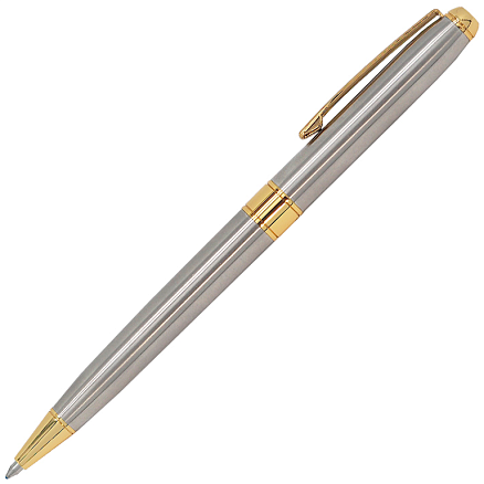 Ручка шариковая Gamma, металлическая, серебристая/золотистая