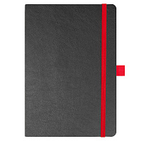 Блокнот Flexy Forest Urban Soft leather  А5, недатированный, с резинкой и петлей для ручки, в гибкой обложке, черно-красный