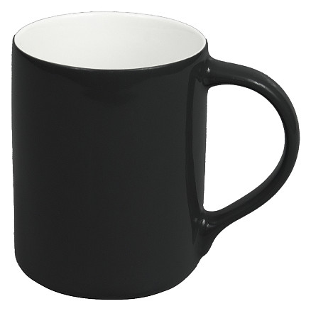 Кружка фарфоровая Casa Grande Magnolia Varnish, глянцевая, черная/белая, 350 мл