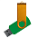 Флеш накопитель USB 2.0 Twister Сolor Mix 16GB, пластик Софт Тач/металл, зеленый/золотистый_ЗЕЛЕНЫЙ 1