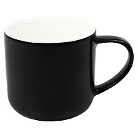 Кружка фарфоровая Casa Grande Iris Varnish, глянцевая, черная/белая, 400 мл