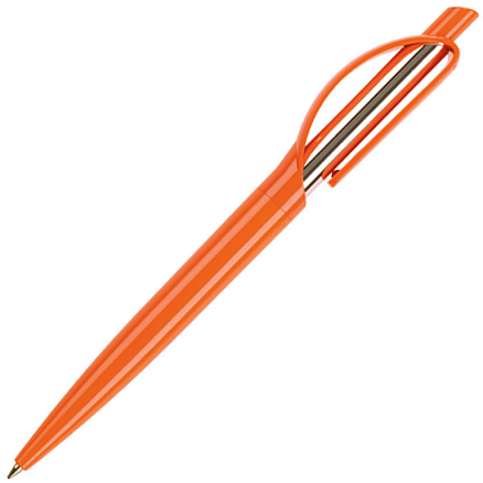 Ручка шариковая, пластиковая, оранжевая/серебристая, DOPPIO